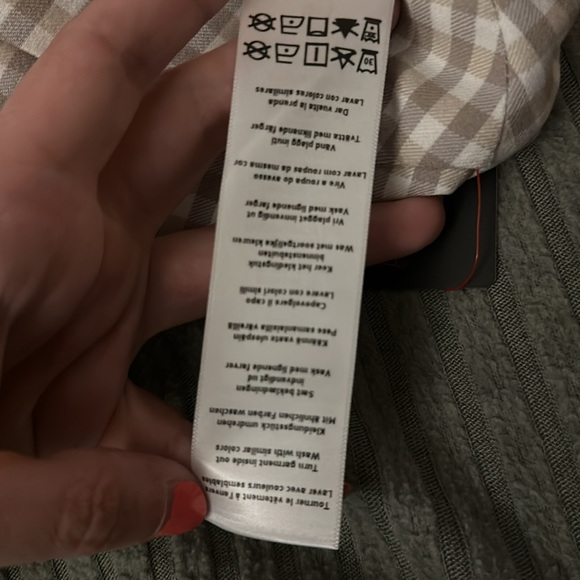 I love Tyler Madison (ILTM) gingham shorts (tan and white check) size large - Picture 6 of 7